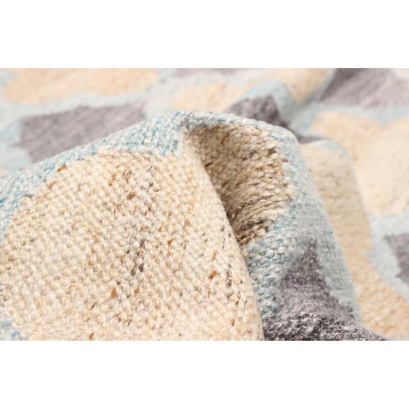 ECARPETGALLERY Flat-Weave Ankara FW Beige Wool Kilim - 5'3 x 7'10