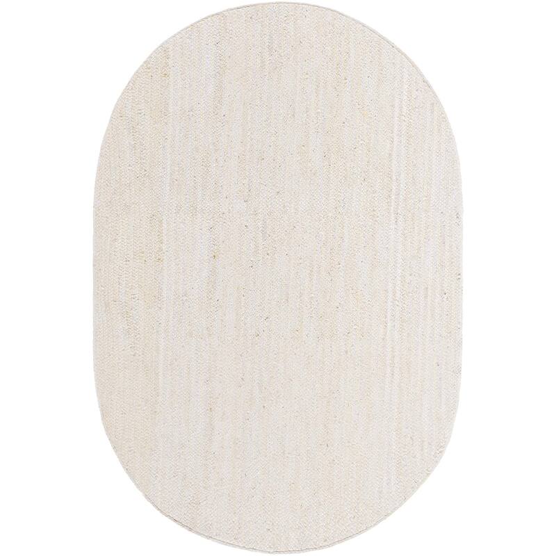 Livabliss Chitanis Hand Braided Area Rug - 6' x 9' - Cream - Oval