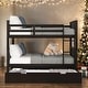 preview thumbnail 15 of 35, Full over Full Bunk Bed with Twin Size Trundle and Ladder