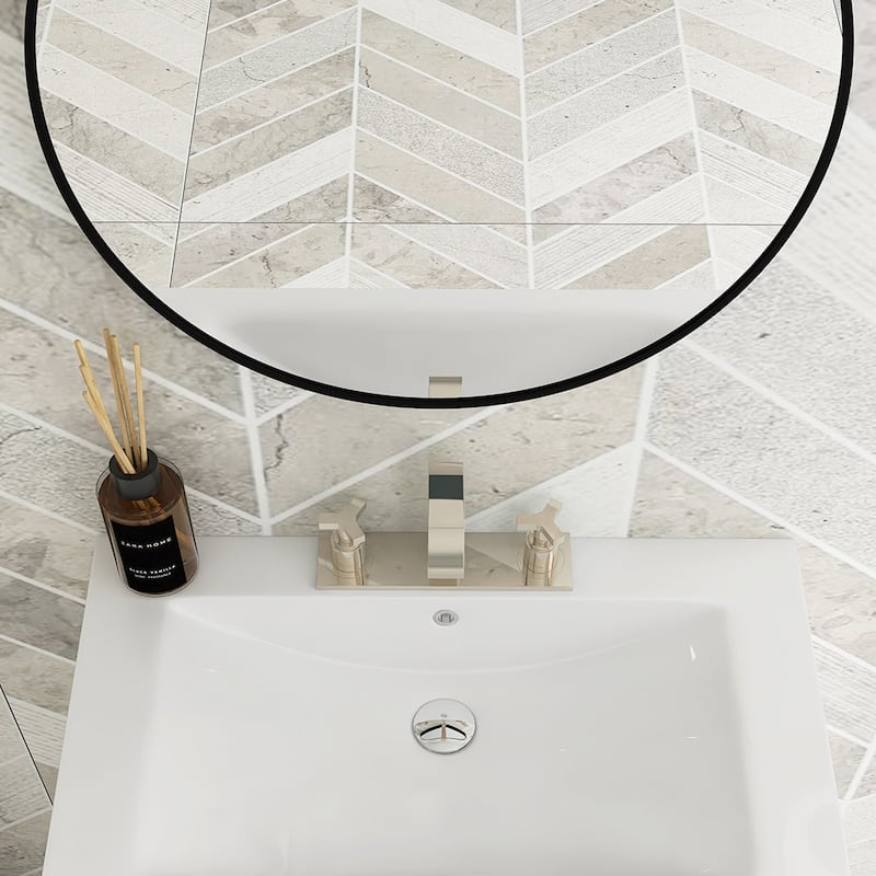 34.8" Tall Solid Wood with MDF 2-Door Freestanding in White with Basin - 30" x 18"