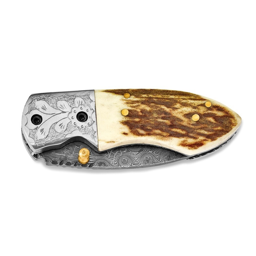 Curata Damascus Steel 256 Layer Folding Blade Steel Guard Curata Damascus Steel 256 Layer Folding Blade Steel Guard