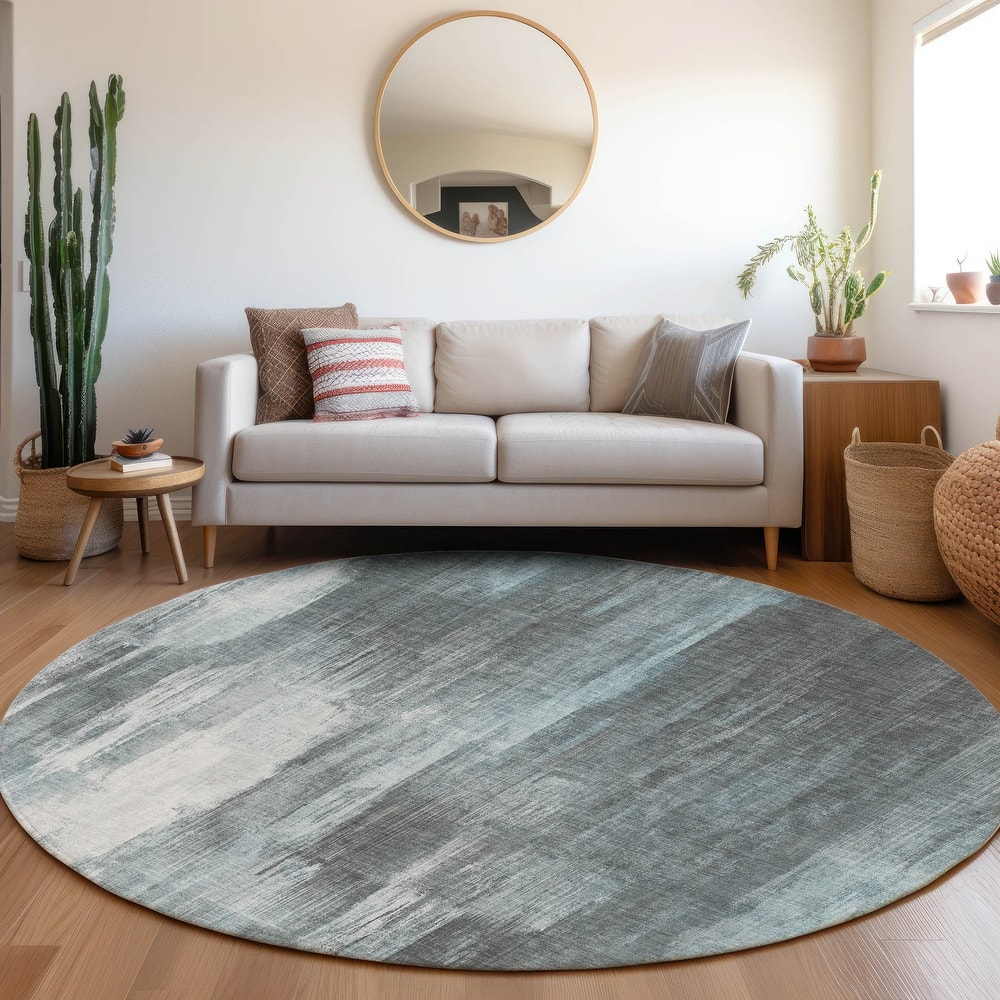 Machine Washable Indoor/ Outdoor Modern Ombre Chantille Rug