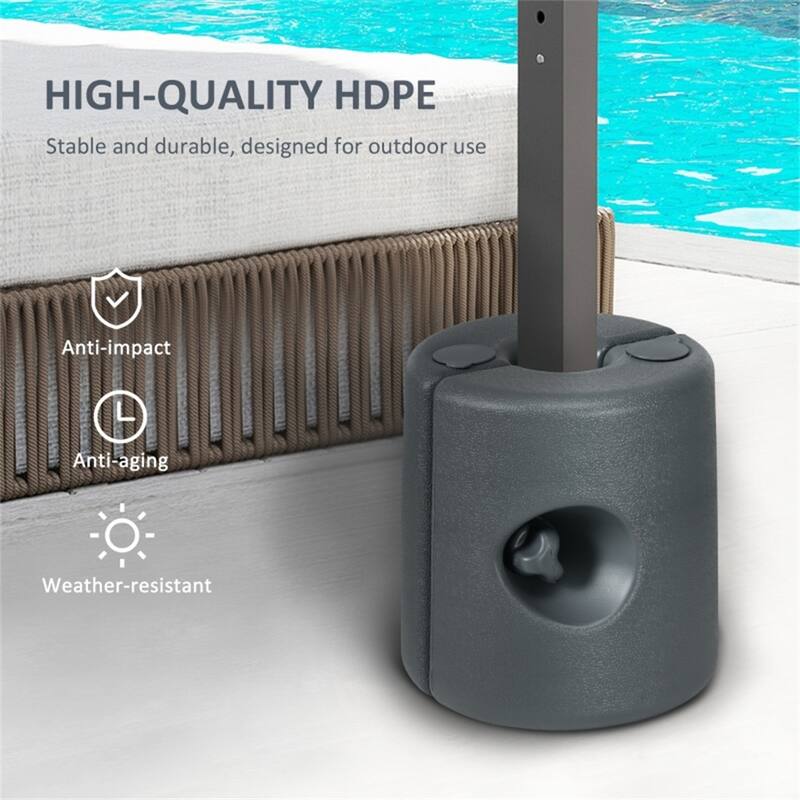 Set of 4 Pop Up Tent Weights Fillable with Sand or Water HDPE Canopy Leg Stabilizers for 0.75 to 1.25 Inch Legs Light Gray