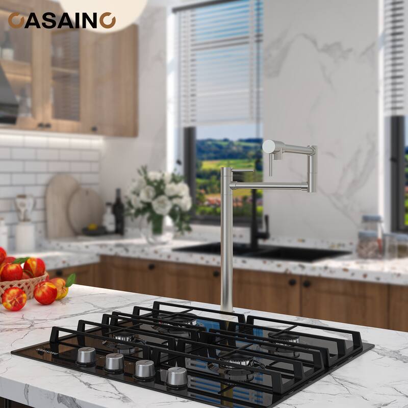 Pot Filler Kitchen Faucet with Double Joint Swing Arms