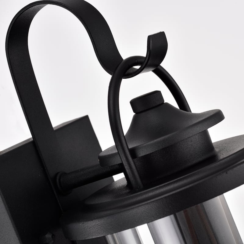 1-light Textured Black Outdoor Wall Lantern