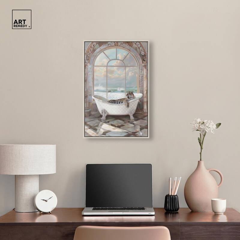 Jaguar Arch Bathroom Glam Canvas by Art Remedy