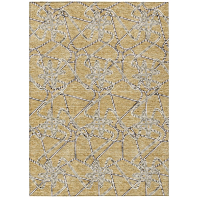 HomeRoots Geometric Contemporary Rectangle Outdoor Rug
