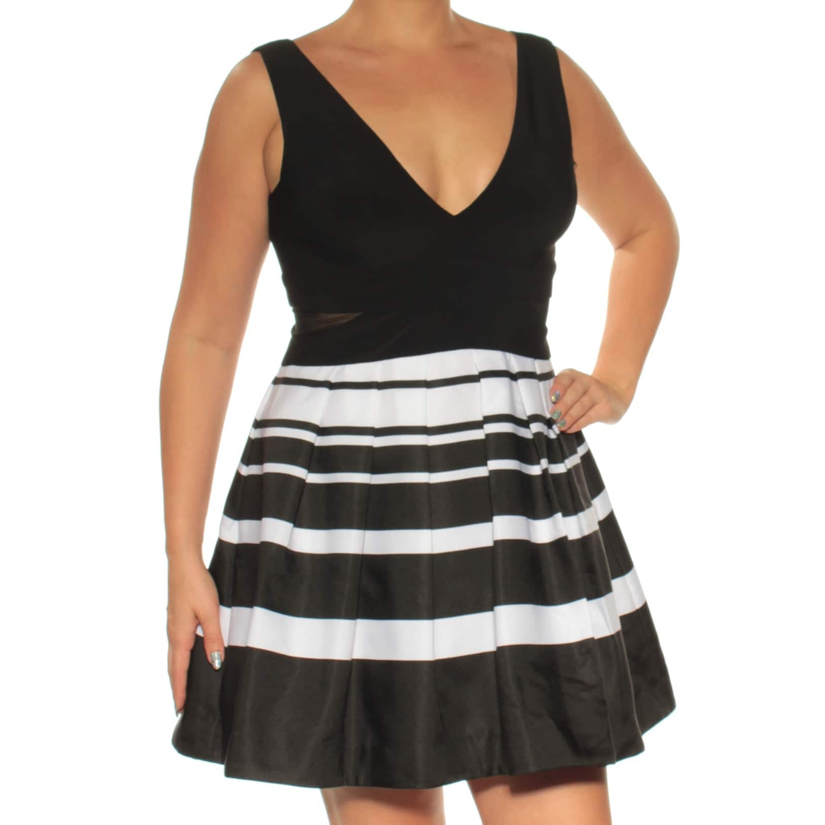 low cut fit and flare dress