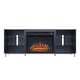 preview thumbnail 22 of 38, Brighton 60 In. Fireplace Storage Media Console Cabinet