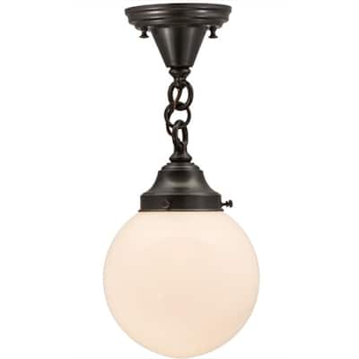 Meyda Tiffany 165492 Revival Schoolhouse 8" Wide Semi-Flush Globe