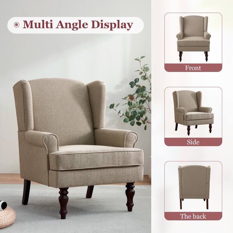 Accent Arm Chair with Turned Legs and Round Arms