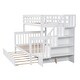 preview thumbnail 20 of 46, Twin-over-Full Bunk Bed with Twin size Trundle, Storage and Guard Rail for Bedroom, Dorm, for Adults