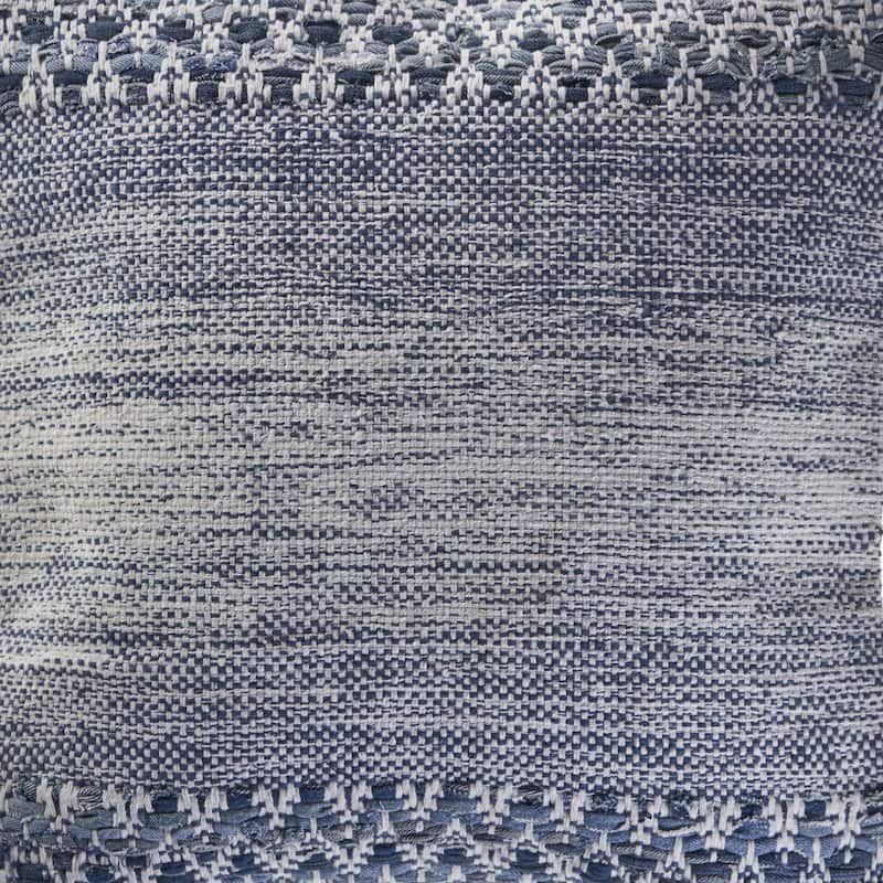 HomeRoots 20" X 20" Blue And Ivory 100% Cotton Chevron Zippered Pillow