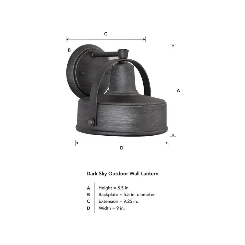 Designers Fountain Portland-DS 9" Width 1 Light Dark Sky Outdoor