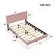 preview thumbnail 7 of 12, Queen Corduroy Platform Bed with Upholstered Headboard, No Box Spring
