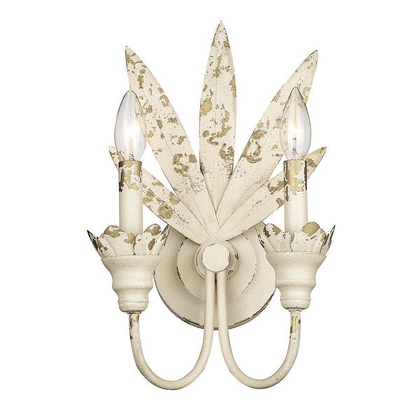 slide 2 of 10, Golden Lighting Lillianne 2-light Wall Sconce in Antique Ivory Antique Ivory