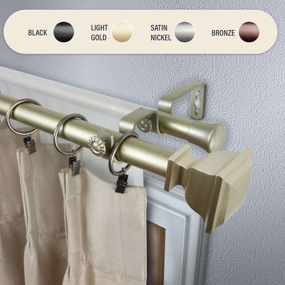 InStyleDesign Jayde 1 inch Diameter Adjustable Double Curtain Rod
