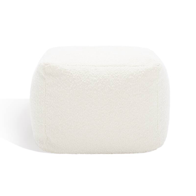 SAFAVIEH Couture Kamryn Boucle Square Ottoman Pouf - Ivory