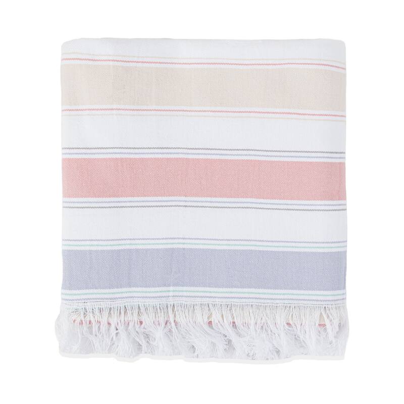 SandFree Cotton Oversized Turkish Beach Towel with Tassels - 35x75