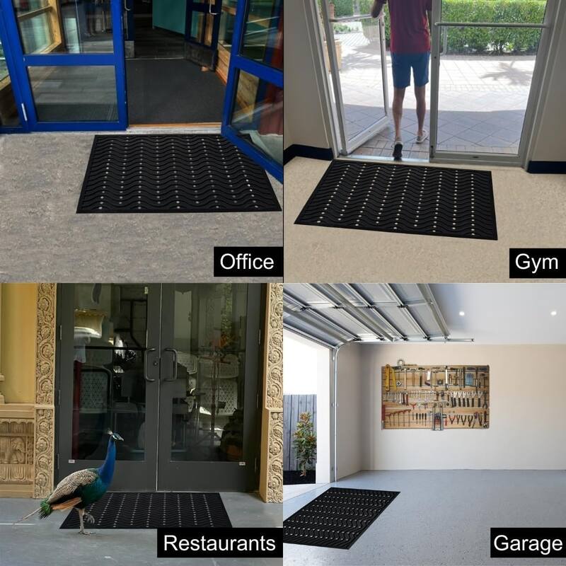 A1HC New Natural Rubber Premium Scrapper Door Mats-Keeps Mud and Dirt Away