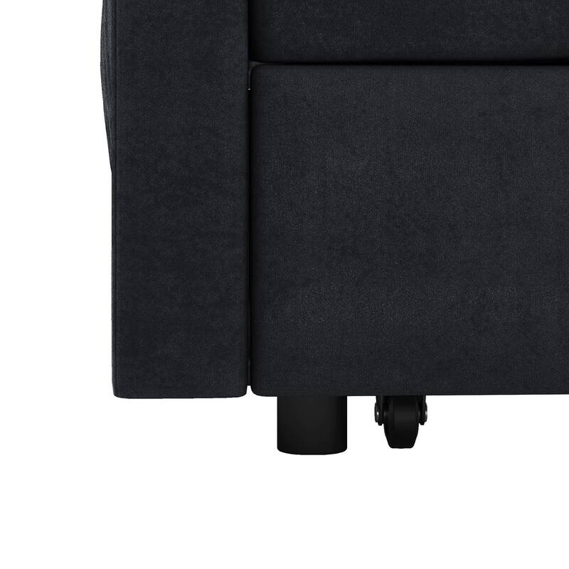 56" Foam 2-Seater Sofa Bed with Pull-Out Sleeper and Adjustable Backrest