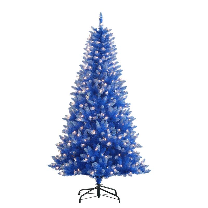 Puleo International 6.5 ft. Pre-Lit Fashion Blue Artificial Christmas Tree