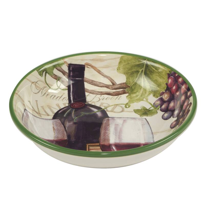 Certified International Meadow Brook 38 oz. Soup/Pasta Bowls, Set of 4, 2 Assorted Designs - 38 Oz.