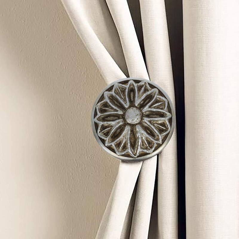 MERIVILLE Set of 2 Petal Window Drapery Medallion Holdbacks