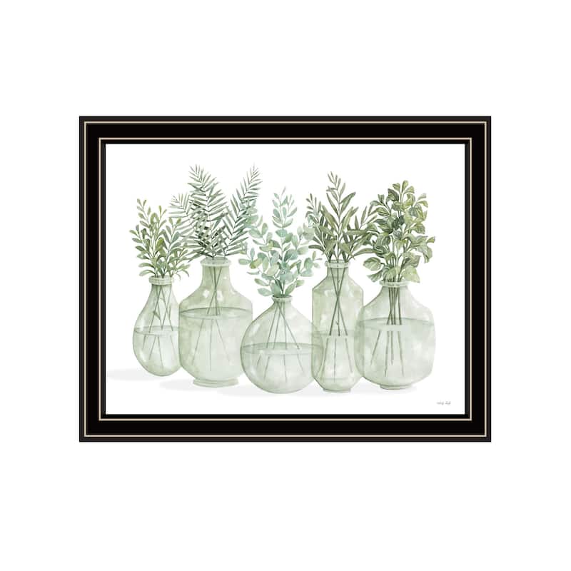 TrendyDecor4U Farmhouse "Simply Sage I" Framed Print Wall Art - Multi