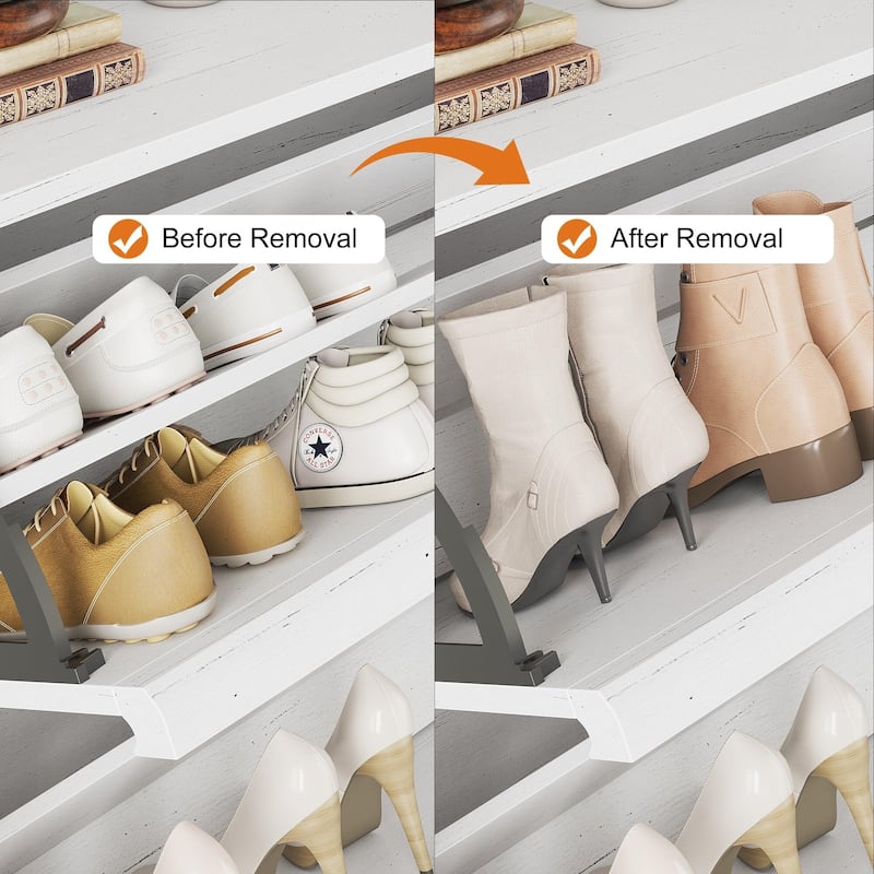 Drawer Wooden Shoe Cabinet with Adjustable Shelves