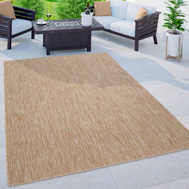 Variegated Waterproof Outdoor Rug for Patio - 4'7" x 6'7" - light-brown