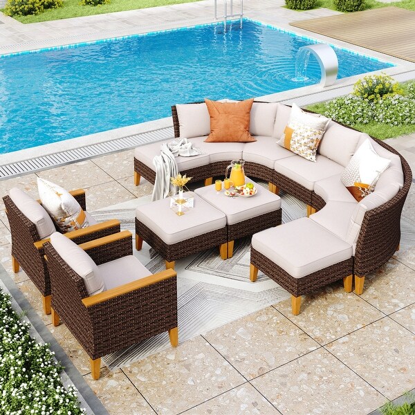 Round wicker patio furniture hotsell