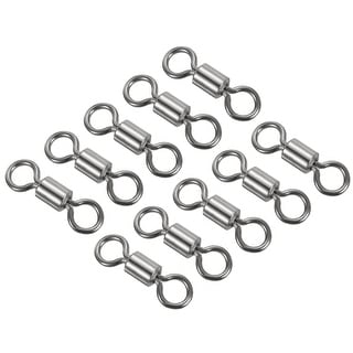 10Pcs Émerillons Pivotants PATIKIL 84lb Acier Inox - Attaches Pêche 3 Voies Noir