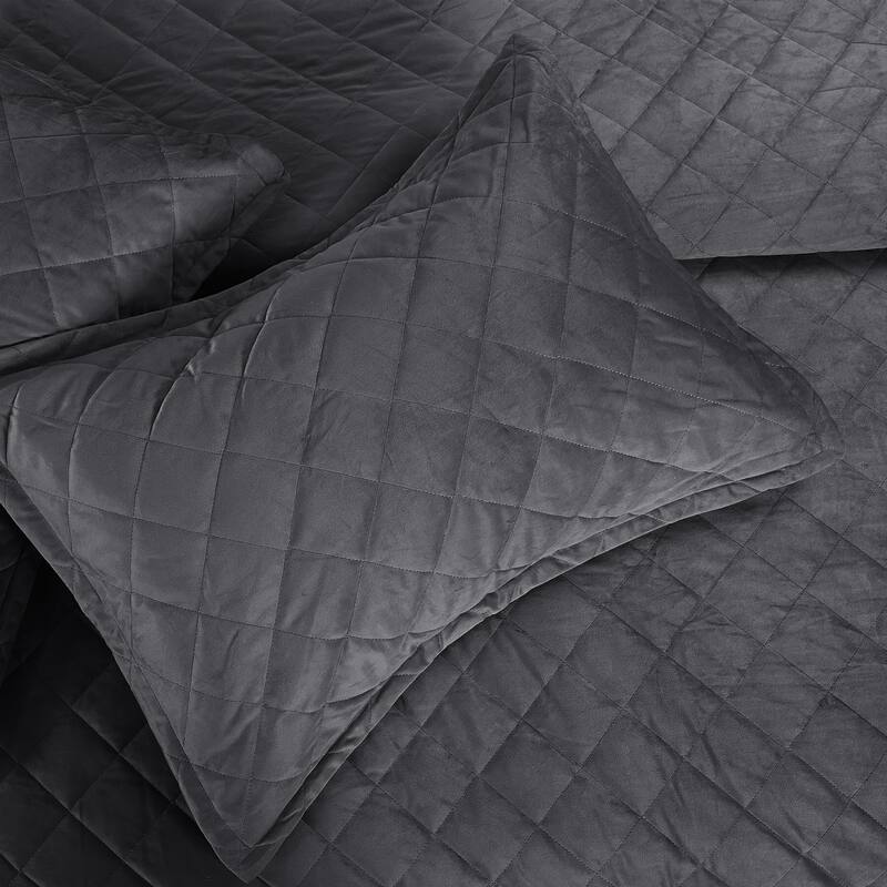 Serenta Velvet Quilts 5 Piece Ultra Soft Floor Touching Bedspread Set
