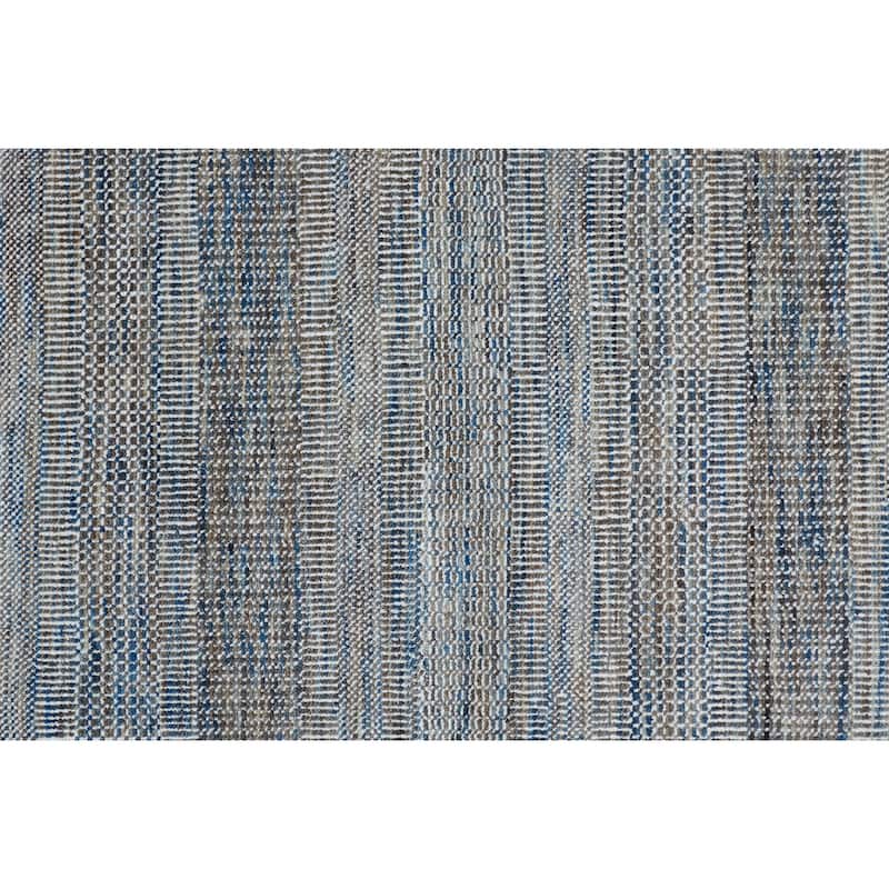 Grand Bazaar Caldecott Hand Knotted Stripes Transitional Area Rug