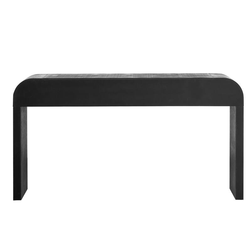 Elegant Curved Console Table for Entryway and Living Room, MDF Fir Veneer Design