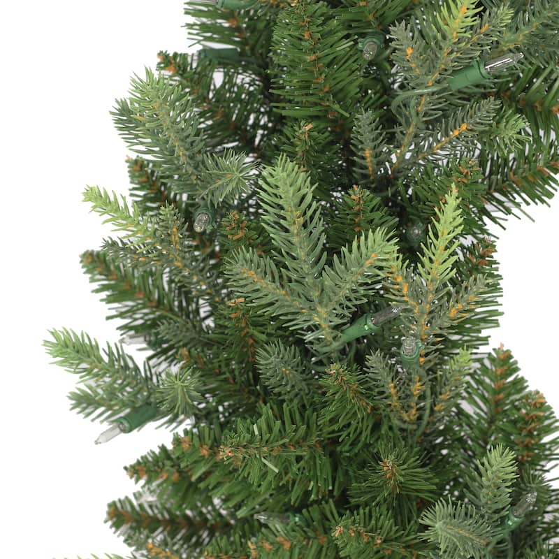 Puleo International 24" Pre-Lit Balsam Fir Wreath - Green