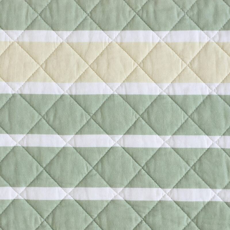 Nautica Varadero Stripe Green Cotton Reversible Quilt Set