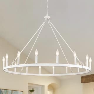 16-Light Circle Candle Style Traditional Hanging Linear Chandelier Lighting for Kitchen Island