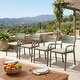 preview thumbnail 10 of 8, Outdoor Stackable Aluminum Dining Chair with Cushion (Set of 4)