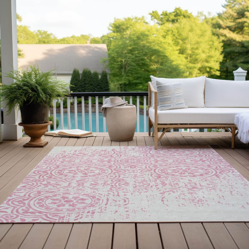 Machine Washable Indoor/ Outdoor Chantille Suzani Vintage Rug