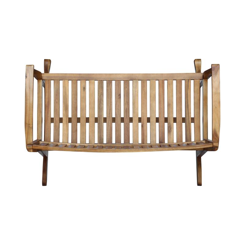 Double Outdoor Acacia Wood Rocking Chair with Armrests