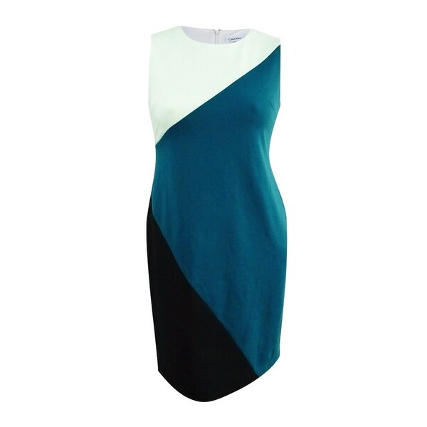 calvin klein colorblock sheath dress