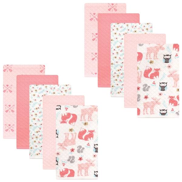 slide 1 of 1, Hudson Baby Infant Girl Quilted Burp Cloths, Girl Forest, One Size - Girl Forest - One Size One Size - Girl Forest