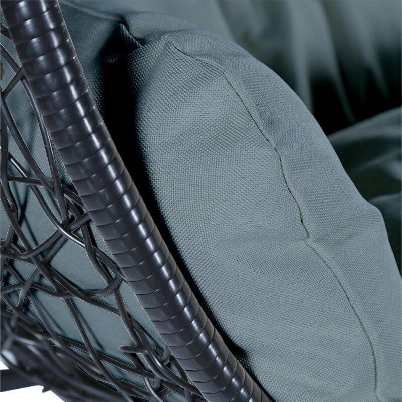 2-Person Outdoor Hanging Egg Chair with Teardrop Frame, Weather-Resistant Cotton Cushioned Seat for Patio and Indoor Use