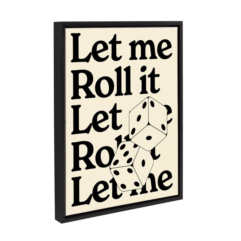Kate and Laurel Sylvie Let Me Roll It Framed Canvas by Alli Standefer - 18x24 - Black