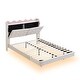 preview thumbnail 32 of 32, Twin Upholstered Platform Bed with LED Lights & Storage