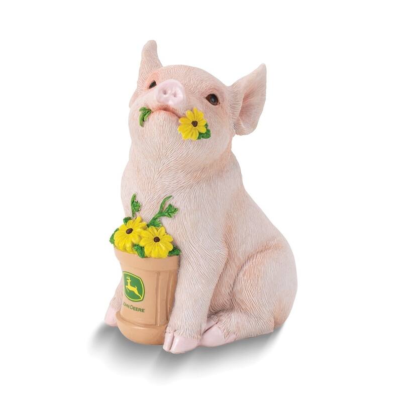 Curata John Deere Logo Piglet Polyresin Savings Bank