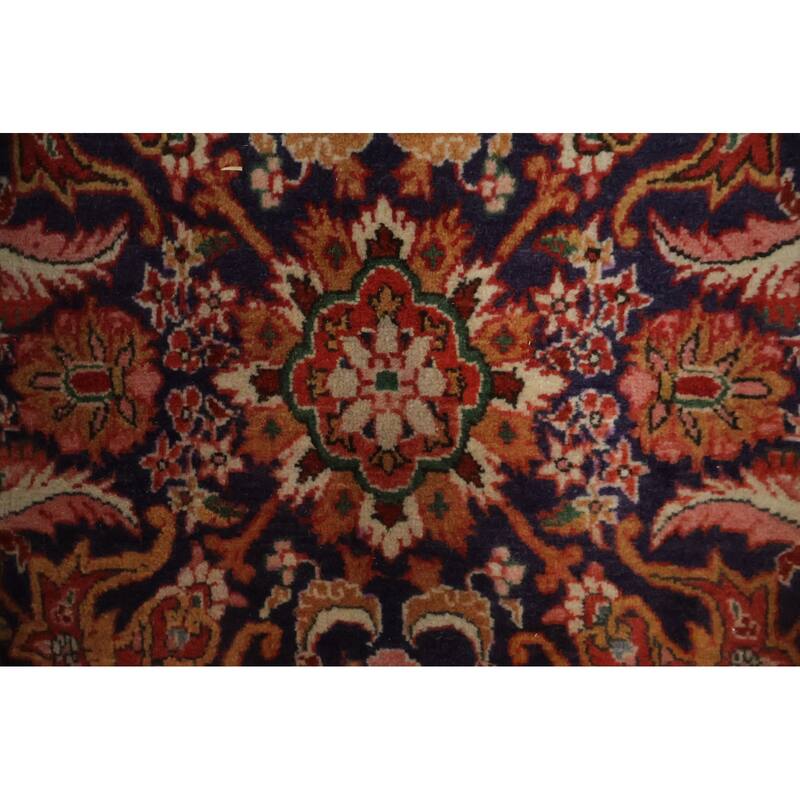 Hand Knotted Oriental 100% Wool Carpet Traditional All-Over Navy Blue & Blues Bidjar Area Rug - 10' 5'' X 7' 4''