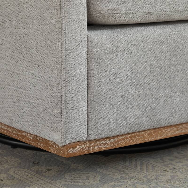 30.7"W Square Upholstered Swivel Accent Chair